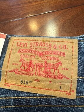 Levi's Indigo Blue Straight Jeans with Leather Patch